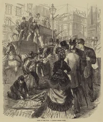 Nouvelles de la guerre, une scène de rue à Londres